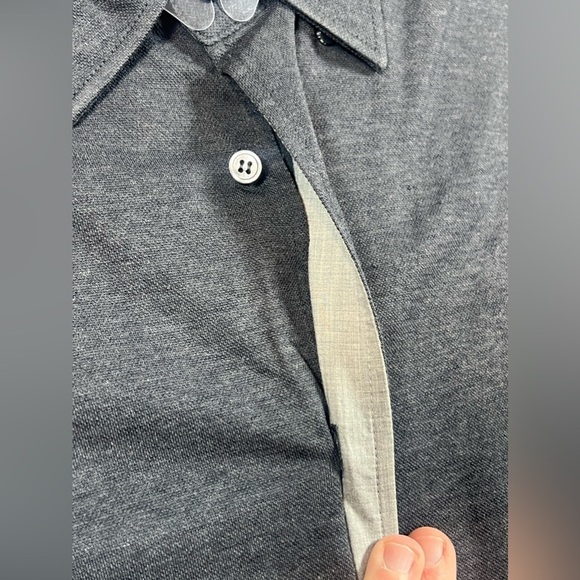 NWOT Ermenegildo Zegna XXL Heather Blue Knit Cotton Long Sleeve Button Shirt - Picture 4 of 12